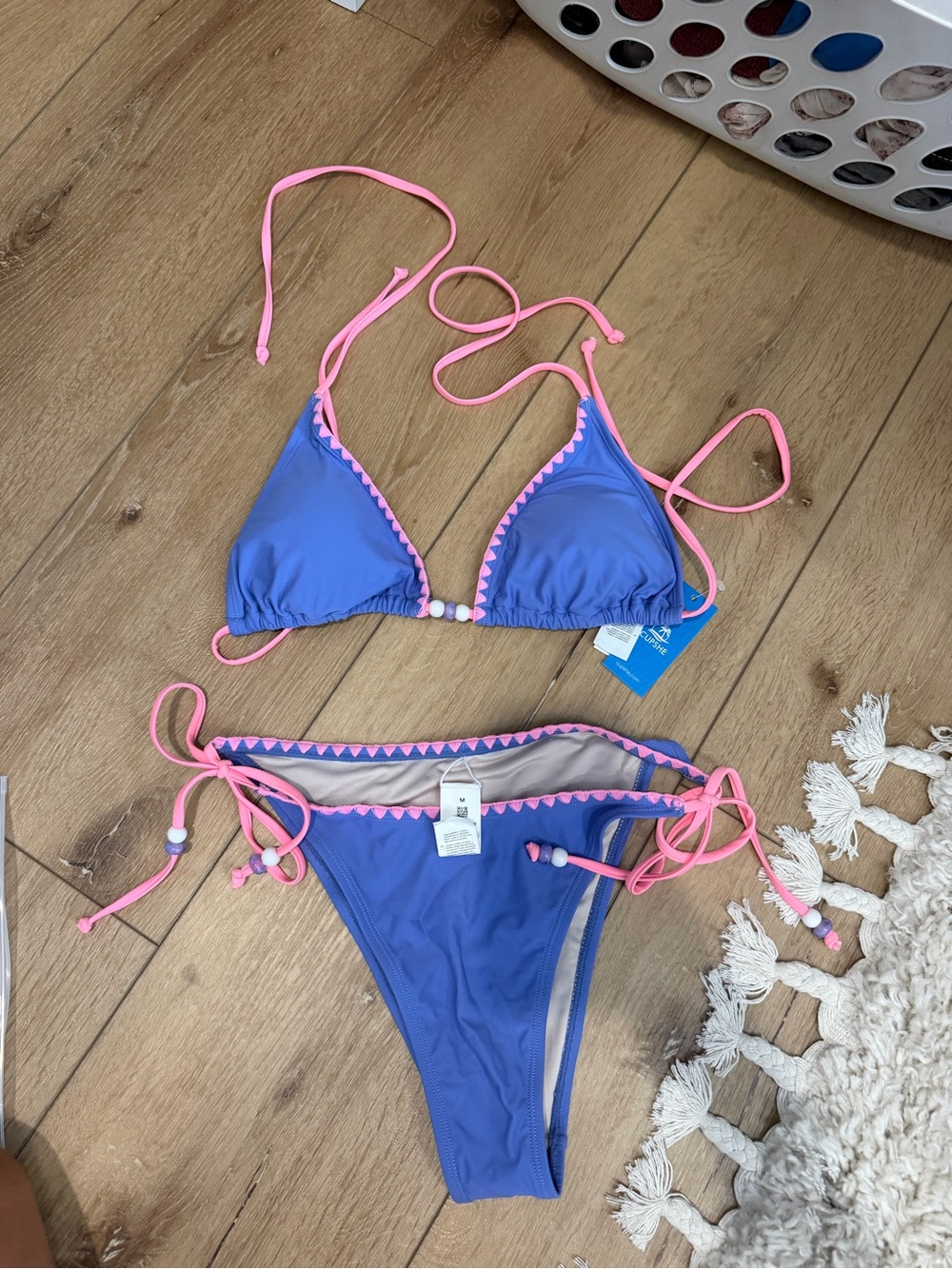 Purple and pink Triangle Bikini Set